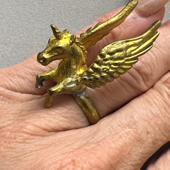 Vintage Pegasus Ring handmade  w repurposed recycled coins. One of a kind - - Picture 1 of 14